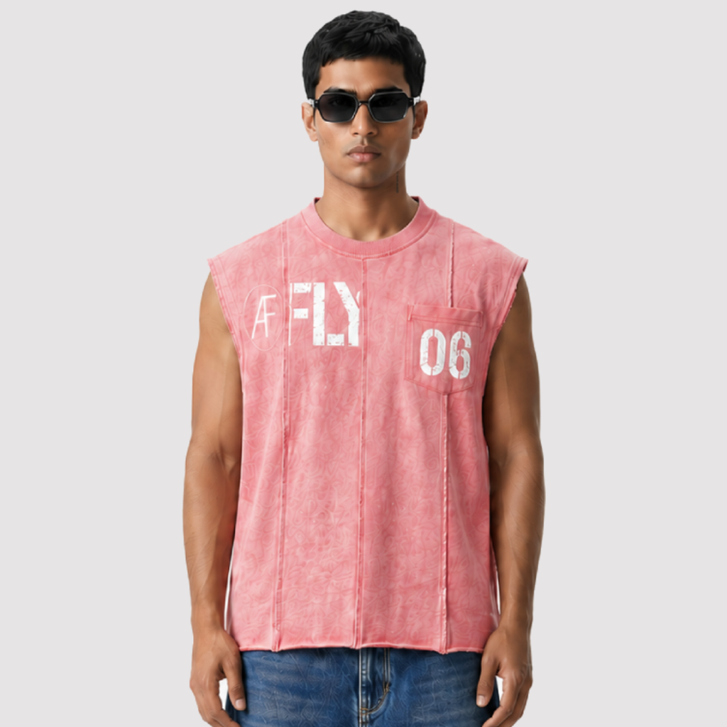 AF FLY Distressed Vest Peach