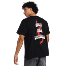 Money over emotions black puff t-shirt