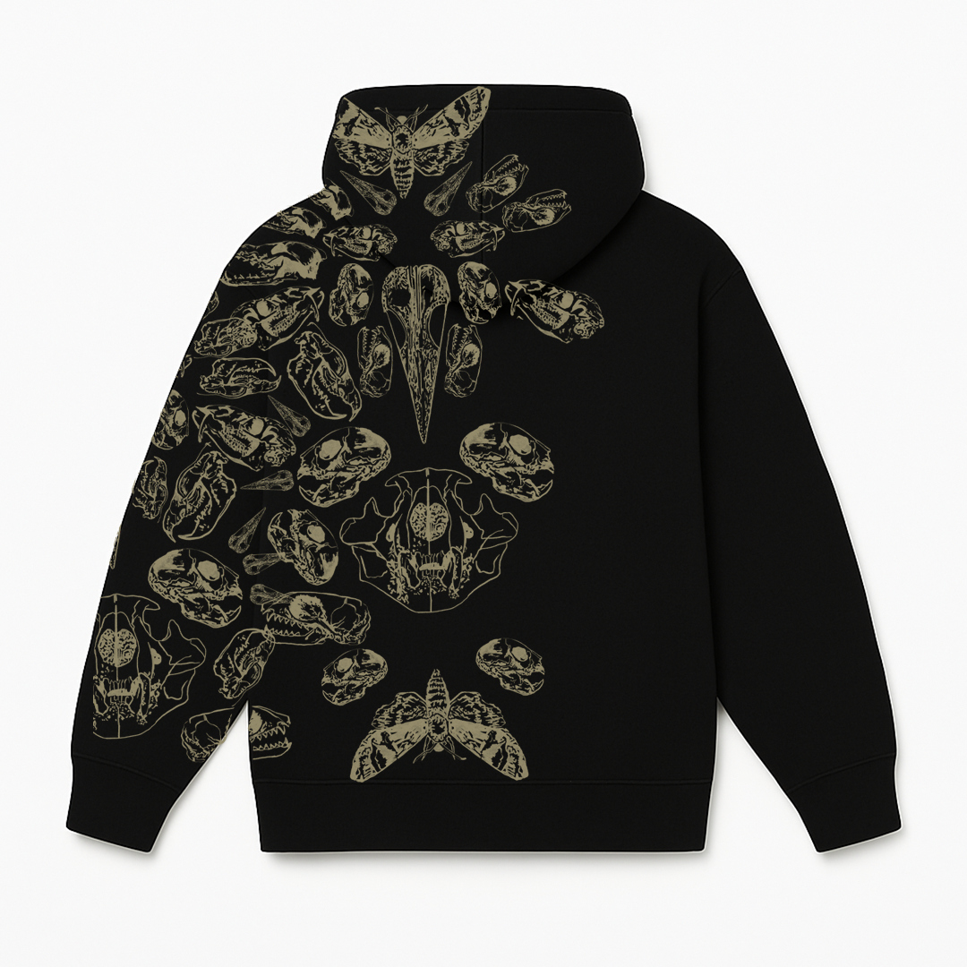 FRACTURED PULSE ZIPPER HOODIE (BLACK)