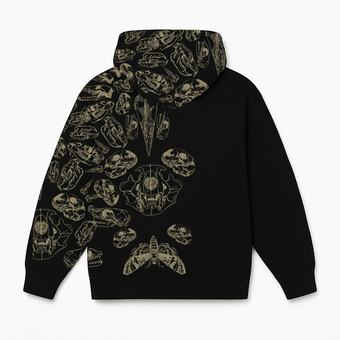 FRACTURED PULSE ZIPPER HOODIE (BLACK)