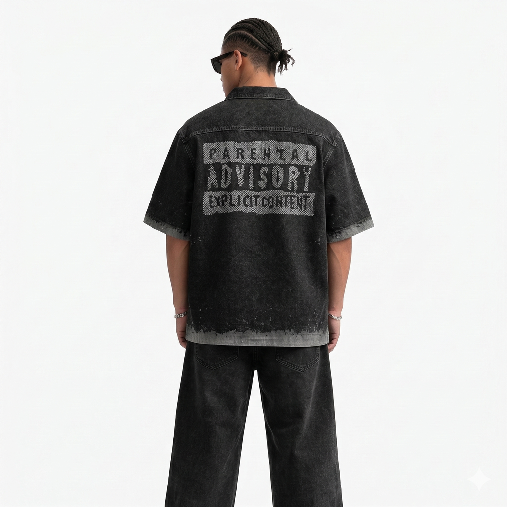 BLACK ADVISORY DENIM SHIRT