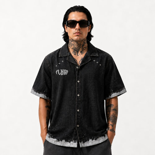 Black Advisory Denim Shirt
