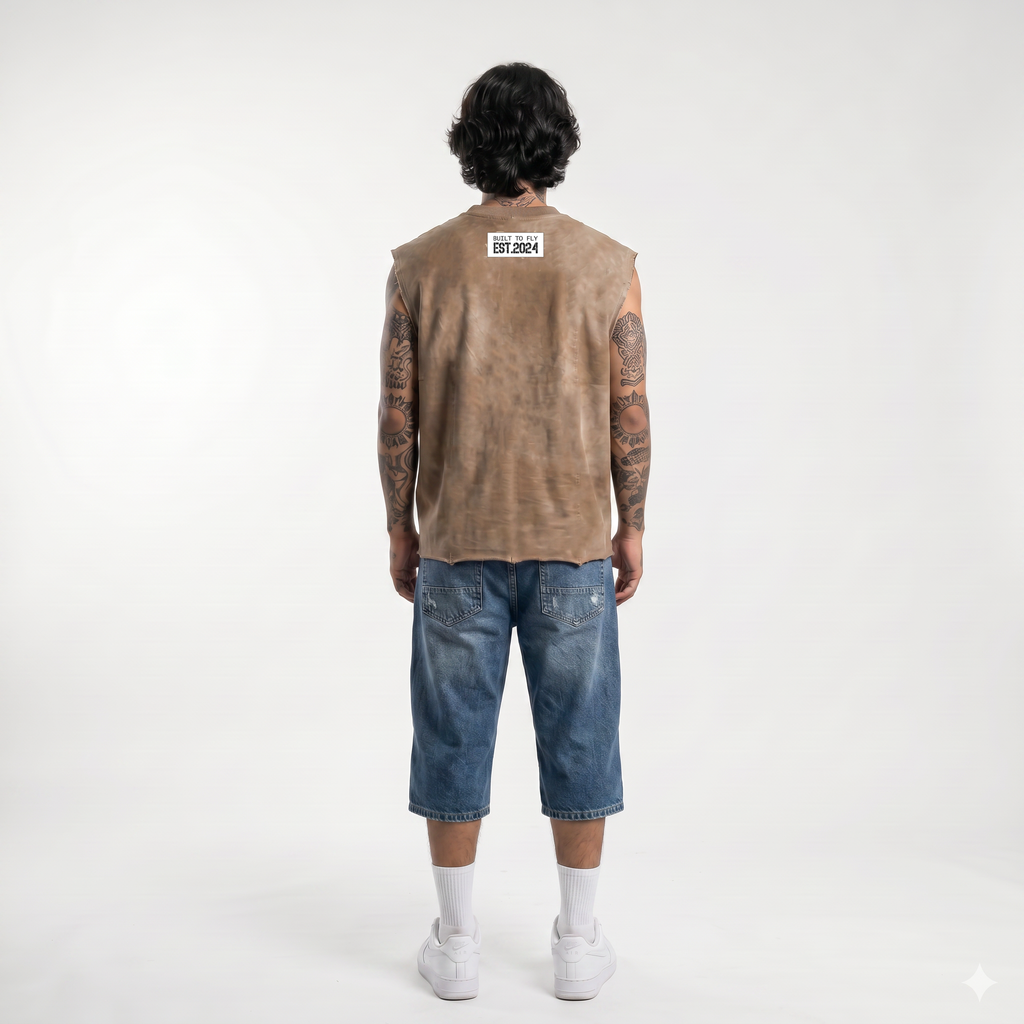 AF FLY Distressed Vest Beige