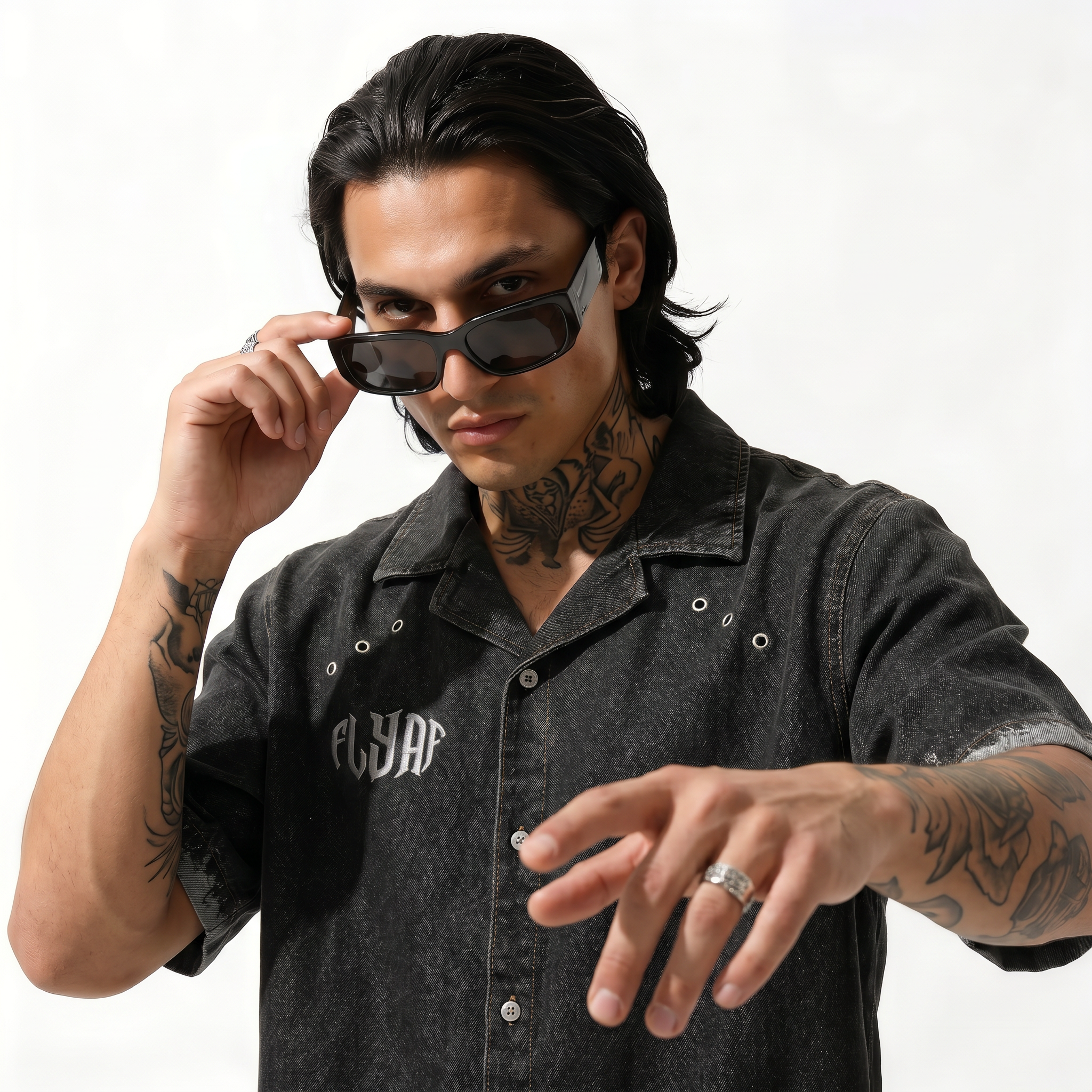 Black Advisory Denim Shirt