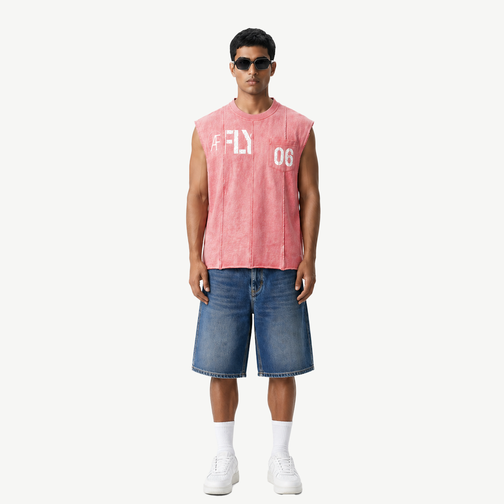AF FLY Distressed Vest Peach