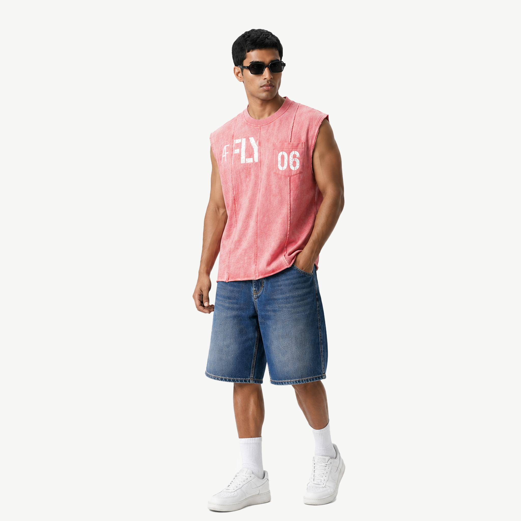 AF FLY Distressed Vest Peach