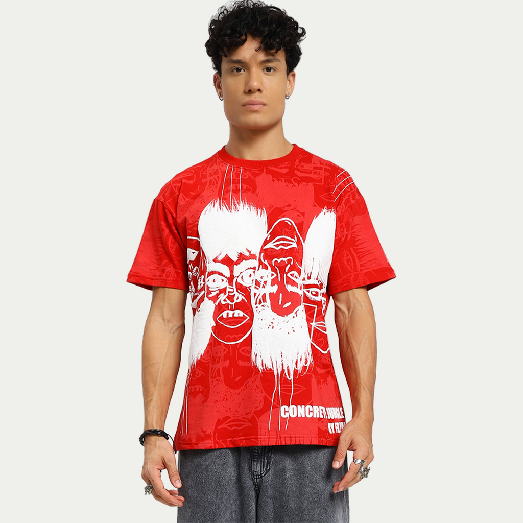 Static Jungle Red Tee